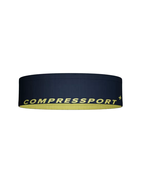 Free Belt Compressport - Banano, portanumero y más (Azul-amarillo)