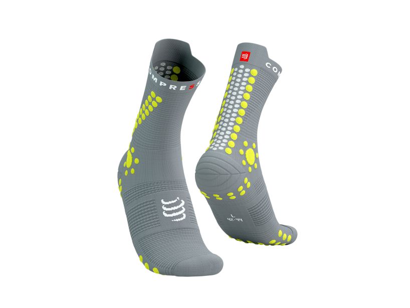 Calcetines Largos de Trail running Compressport Pro Racing v4.0 Blanco