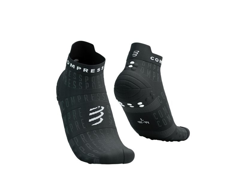 Calcetines Cortos Compressport Pro Racing v4.0 Negro - Blanco *Black Edition 2023*