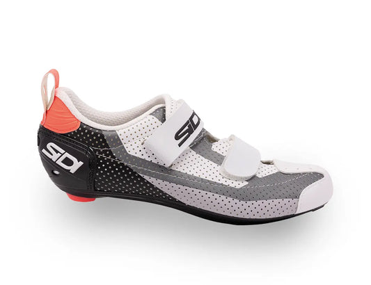 Sidi T-5 Air – Zapatos de ciclismo de triatlón negro blanco coral.
