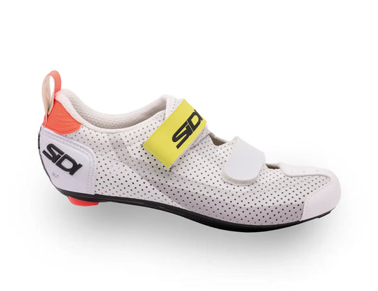 Sidi T-5 Air – Zapatos de ciclismo de triatlón gris blanco amarillo.
