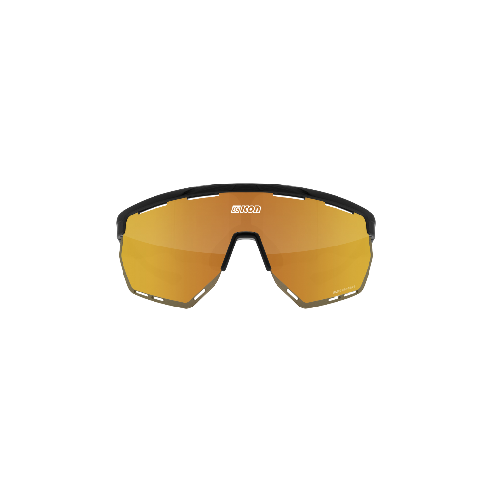Scicon Aerowing - Anteojos deportivos de ciclismo Marco Negro Multimirror + Rain Clear Lenses