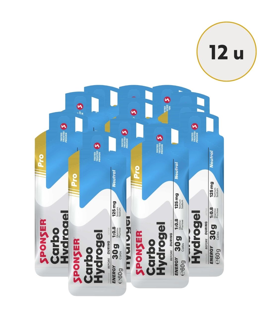 Sponser Carbo Hydrogel – Gel energético liquido. 2 Sabores, 2 formatos (60 g sin cafeína)