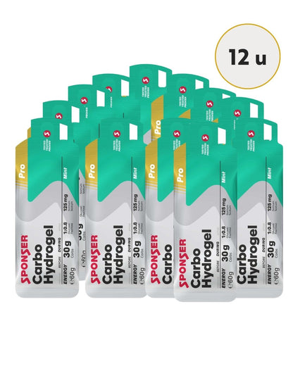 Sponser Carbo Hydrogel – Gel energético liquido. 2 Sabores, 2 formatos (60 g sin cafeína)