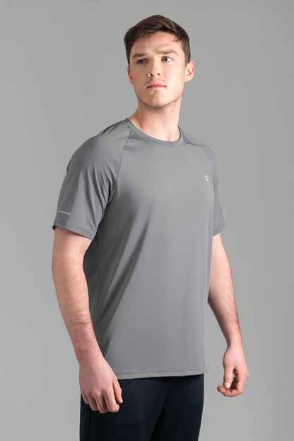 Ultimate Polera Raglan Sport - Polera deportiva manga corta de Hombre (Gris Silver)