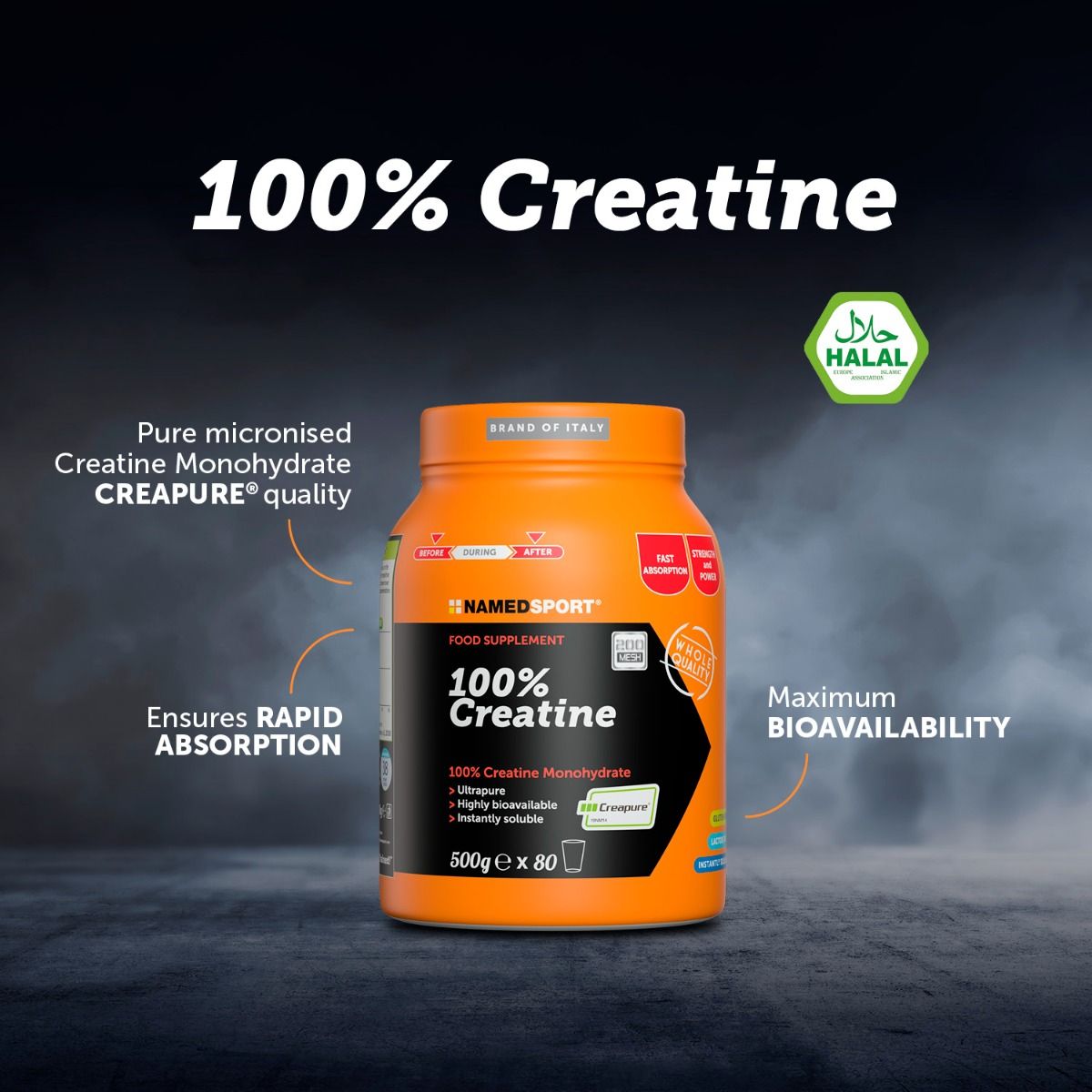 100% Creatina Monohidratada Named Sport 500g en polvo