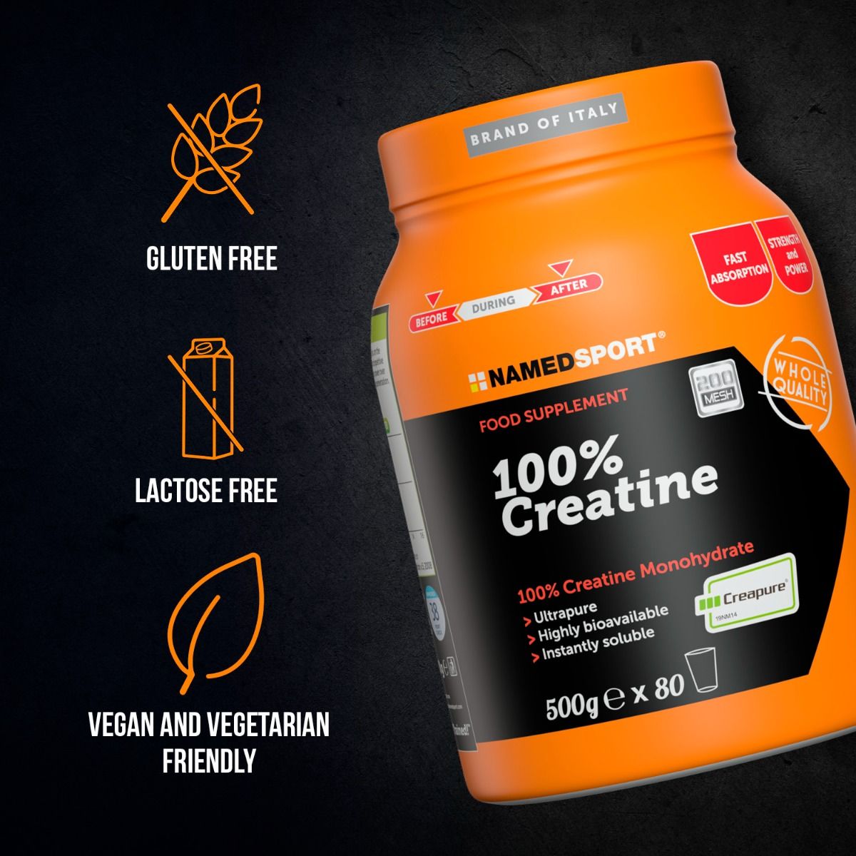 100% Creatina Monohidratada Named Sport 500g en polvo
