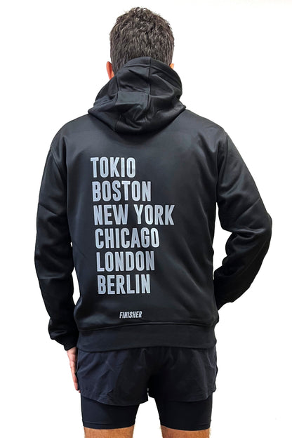Polerón Hoodie Forrado con gorro Finisher - "Marathon Majors"