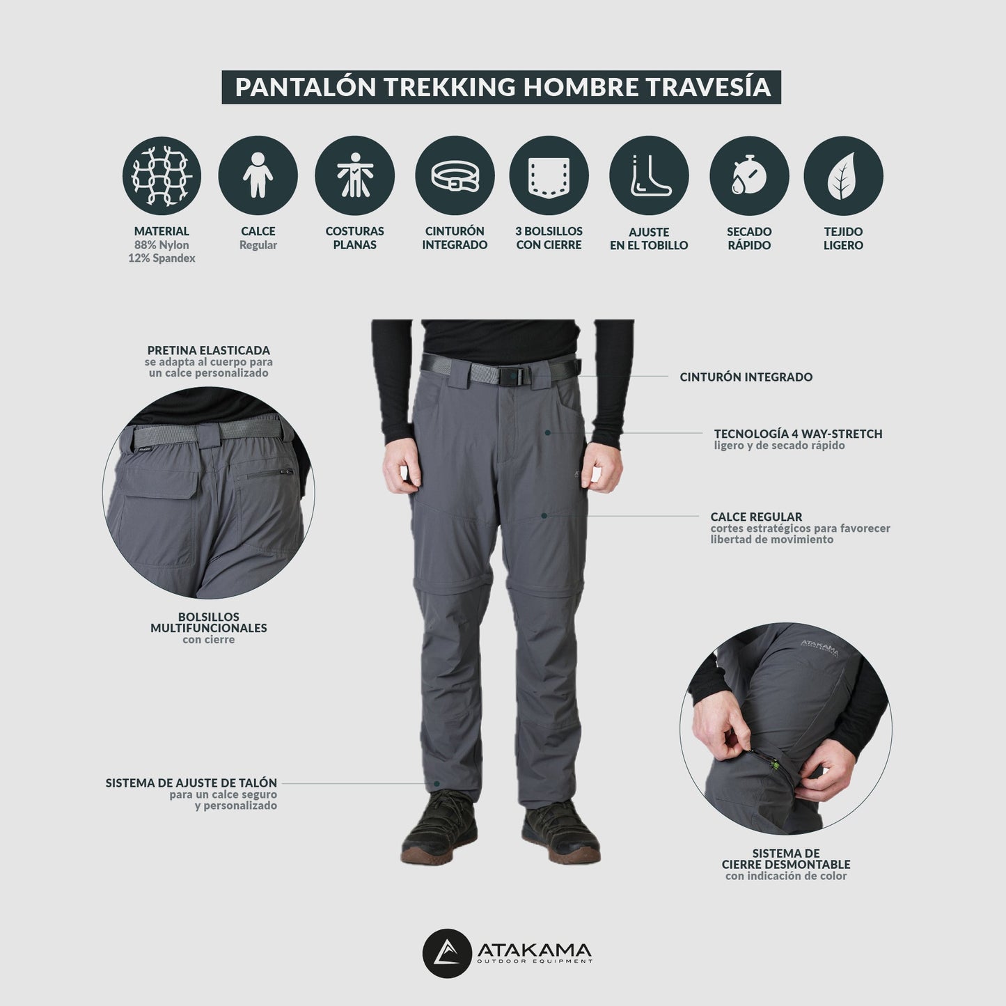 Pantalón Trekking Hombre Travesía - Atakama Outdoor