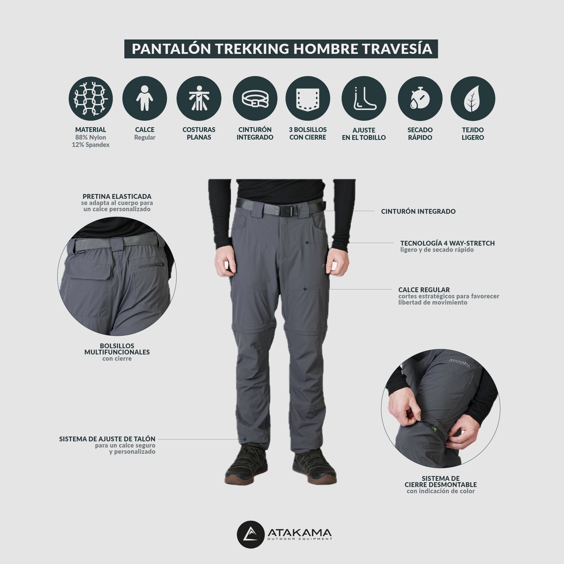 Pantalón Trekking Hombre Travesía - Atakama Outdoor