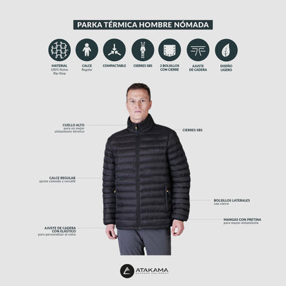 Parka Térmica Hombre Nómada Negro - Atakama Outdoor