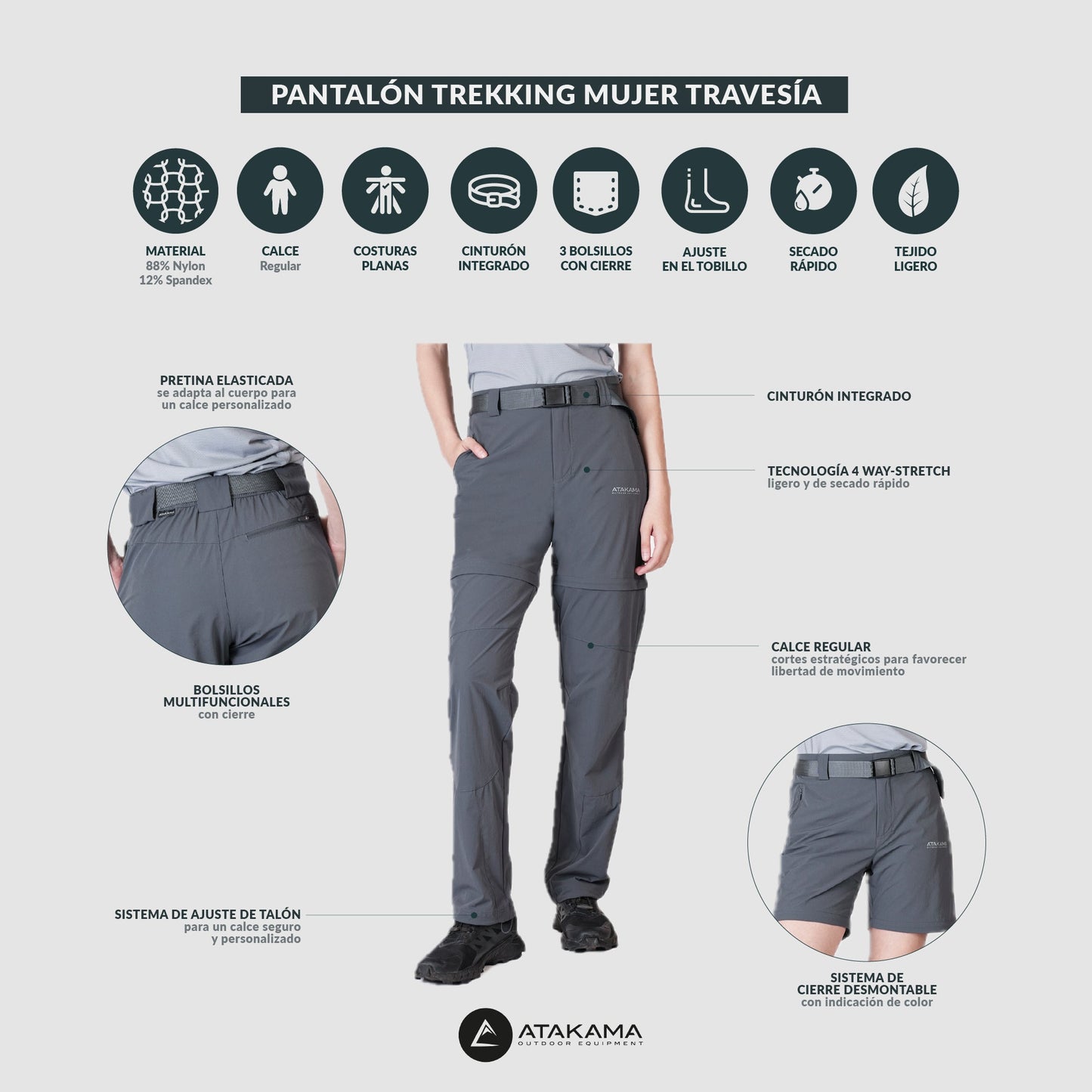 Pantalón Trekking Mujer Travesía - Atakama Outdoor