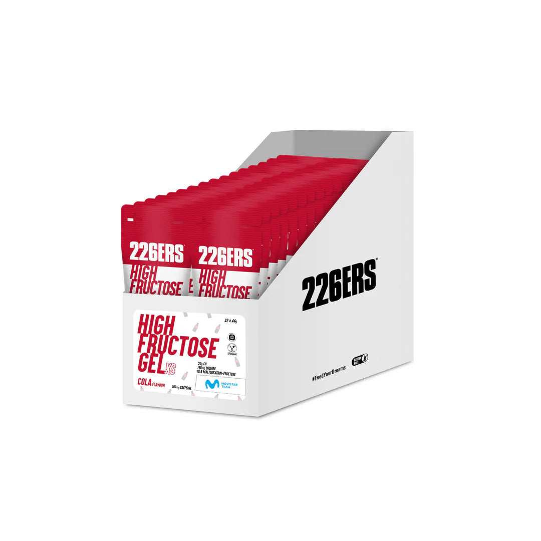 226ERS High Fructose Gel – Gel energético con Con Cafeína y fructosa. Sabor Cola (3 formatos 80 g, 44 g y en Caja de )