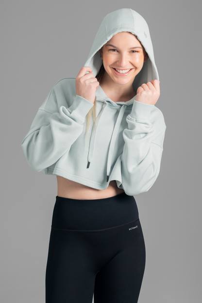 Ultimate Hooded Crop - Poleron deportivo Corto de Mujer Mint