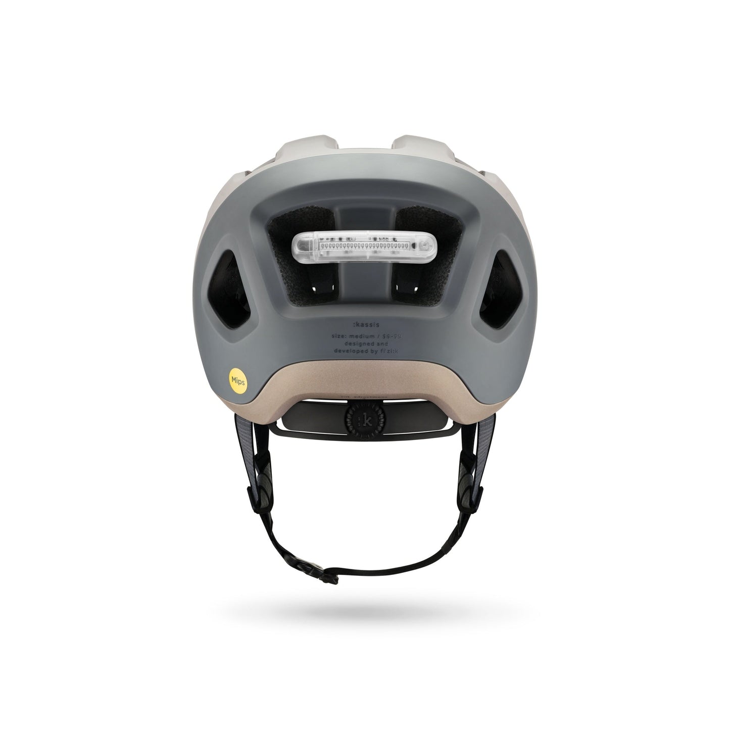 Fizik Kassis - Casco de ciclismo de montaña MTB con Luz roja incluida (Gris Mud-Sand)