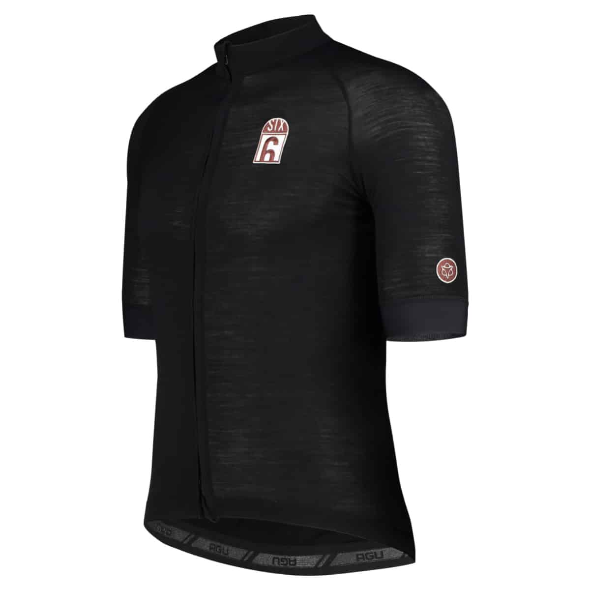 Tricota AGU Six6 merino negra detalle cuello y cremallera