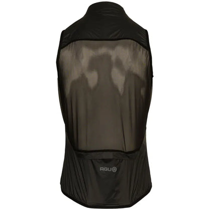AGU Essential - Cortaviento de Ciclismo sin mangas Negro.  Ultraliviano, Compacto y Windproof