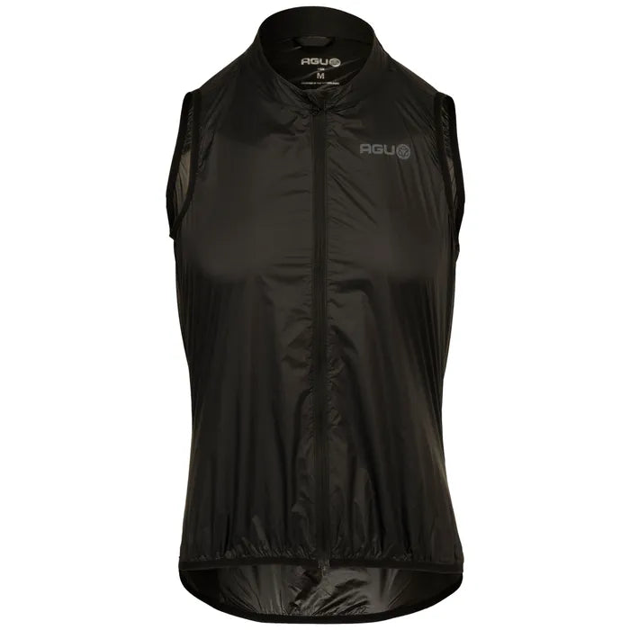 AGU Essential - Cortaviento de Ciclismo sin mangas Negro.  Ultraliviano, Compacto y Windproof