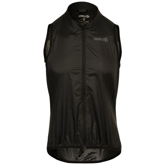 AGU Essential - Cortaviento de Ciclismo sin mangas Negro.  Ultraliviano, Compacto y Windproof