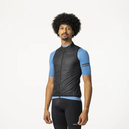 AGU Essential - Cortaviento de Ciclismo sin mangas Negro.  Ultraliviano, Compacto y Windproof