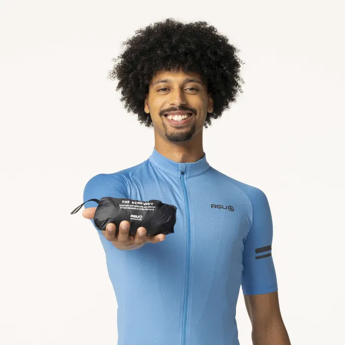 AGU Essential - Cortaviento de Ciclismo sin mangas Negro.  Ultraliviano, Compacto y Windproof