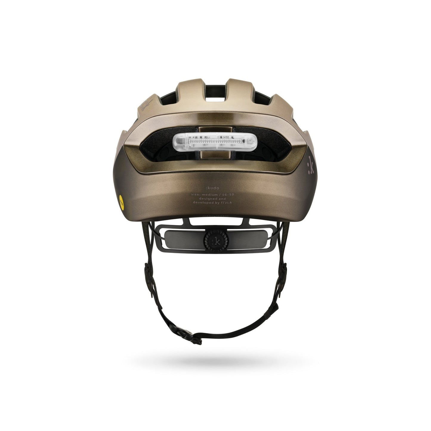 Fizik Kudo - Casco de ciclismo de ruta con Luz roja incluida (Bronce)