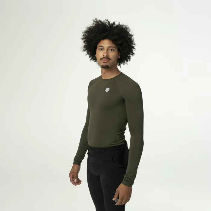 Agu Baselayer- Primera capa de ciclismo Manga Larga Transpirable (Negro o Verde)