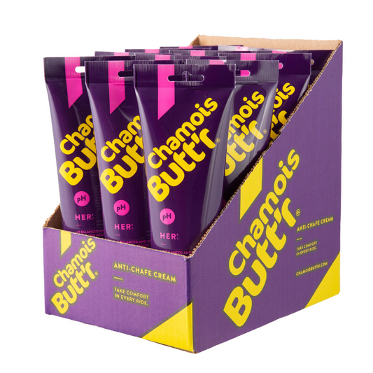 Chamois Butt'r Her' - (12 Tubos de 8 oz) Crema Lubricante deportiva para mujer Antirozaduras