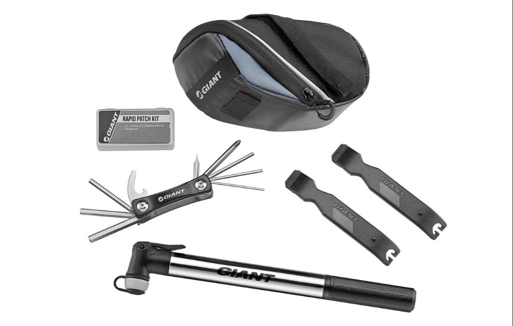 Kit anti pinchazo Giant Combo Quick Fix con Bombín (Bolso, Bombín, Desmontadores, Llave Allen)