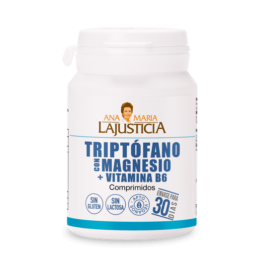 Ana María Lajusticia Triptófano con Magnesio y Vitamina B6 – Suplemento para el descanso y el equilibrio emocional (60 comprimidos).