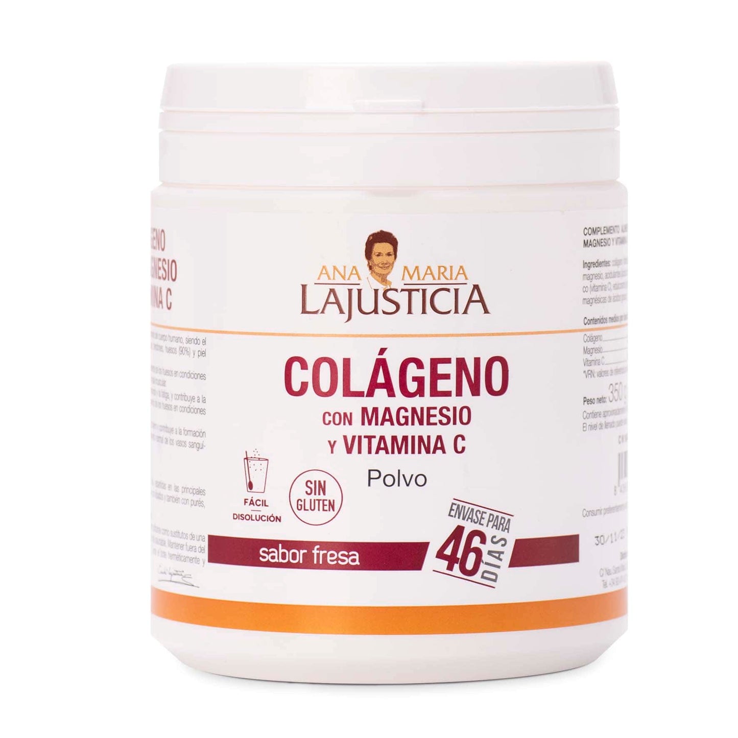 Ana Maria Lajusticia COLAGENO CON MAGNESIO + VIT.C Sabor fresa (350 gr) - Polvo