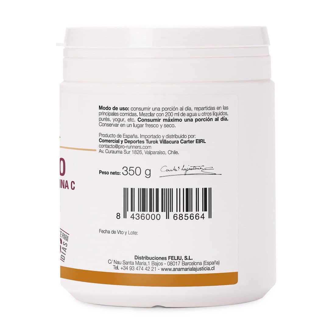 Ana Maria Lajusticia COLAGENO CON MAGNESIO + VIT.C Sabor fresa (350 gr) - Polvo