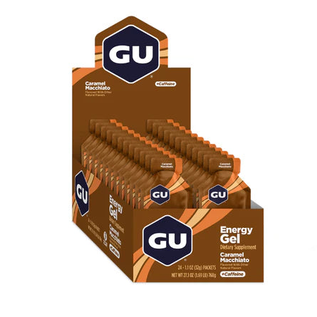 Caja de 24 Geles GU Energy Gel Original 32g Con Cafeína (10 sabores)