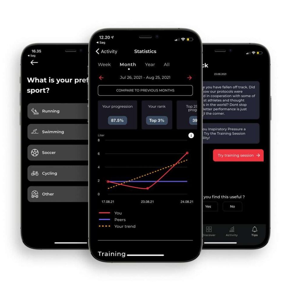 Dispositivo para trabajar oxigenación y capacidad pulmonar Airofit PRO2