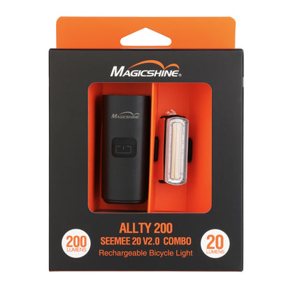 Magicshine ALLTY 200 + SeeMee 20 V2.0 – Pack de luces delantera y trasera para bicicleta urbana.