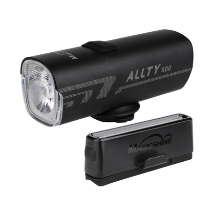 Magicshine ALLTY 600 V2.0 + SeeMee 30 V2.0 – Pack de luces delantera y trasera para ruta y ciudad.