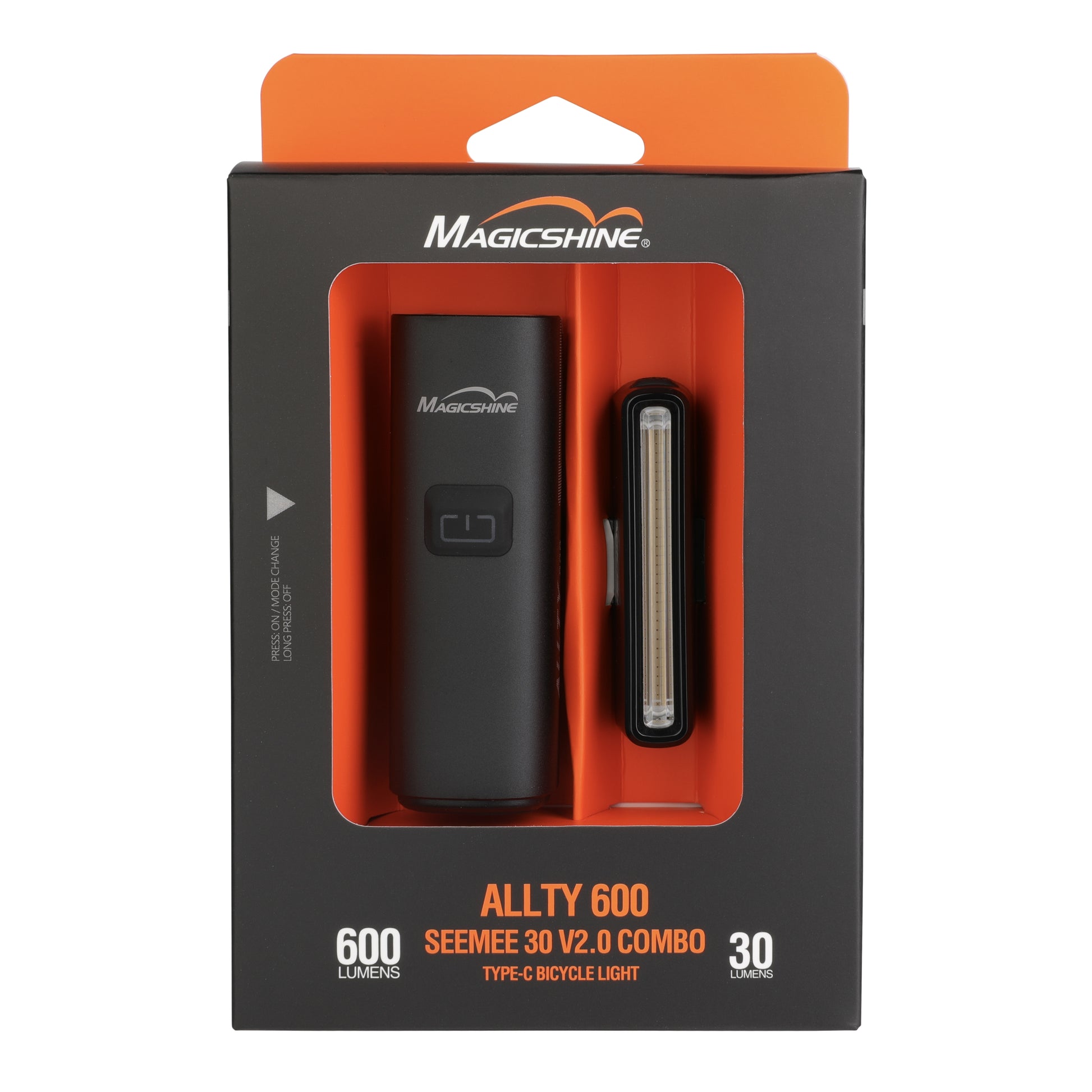 Magicshine ALLTY 600 V2.0 + SeeMee 30 V2.0 – Pack de luces delantera y trasera para ruta y ciudad.