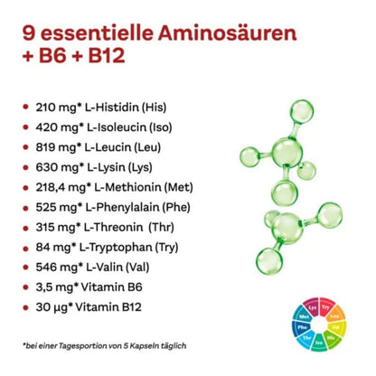 Doppelherz AMINOÁCIDOS ESENCIALES + Vitamina B6 + Vitamina B12 - AMINOSAUREN