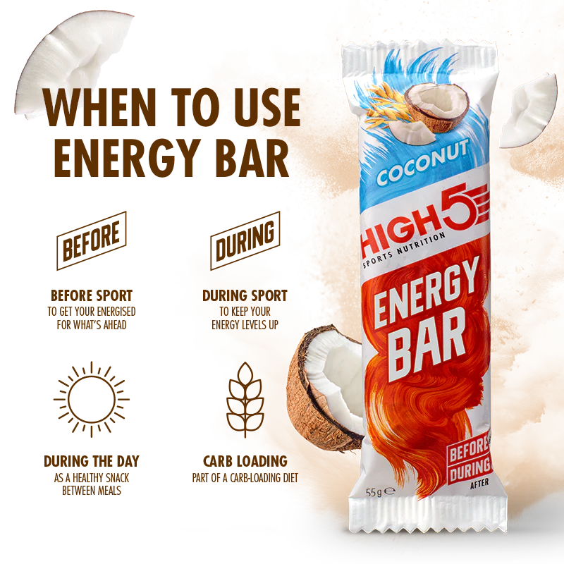 Barra energética High5 (2 sabores Caramelo y Coco)