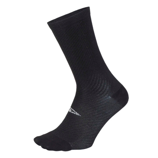 DeFeet Evo Carbon 6'' - Calcetines de ciclismo largos, lo más livianos (NEGRO Carbon/Black Poly)
