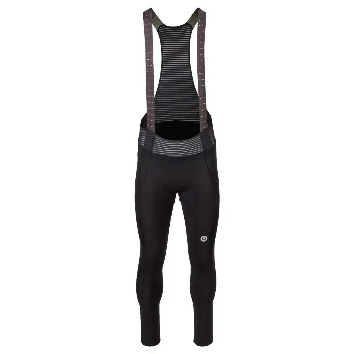 Calza larga hombre AGU Switch Bibtight Performance negra vista frontal con tirantes