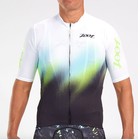 Tricota de Ciclismo Zoot Live Aloha Blanco negro (Hombre)