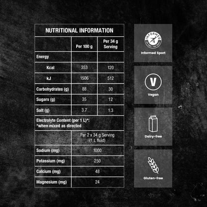 Precision Fuel Carb & Electrolyte Drink Mix - Bebida deportiva alta en Carbohidratos y electrolitos (510grs - 60g Carbo)