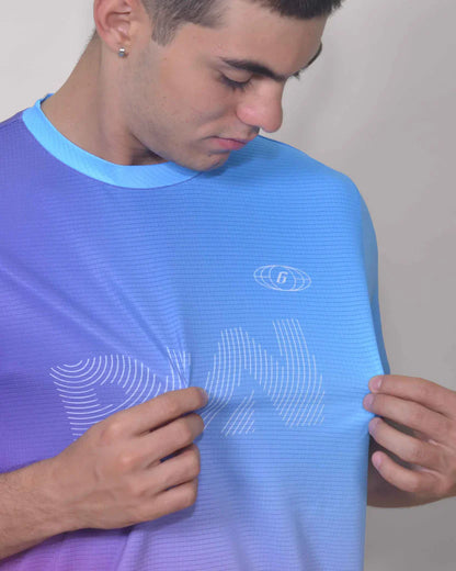 Gavia City Run  - Polera Running Sin Mangas Hombre (Celeste rosado)