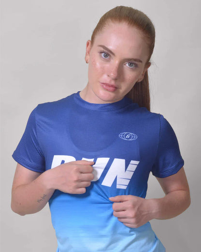 Polera Running Celeste Mujer