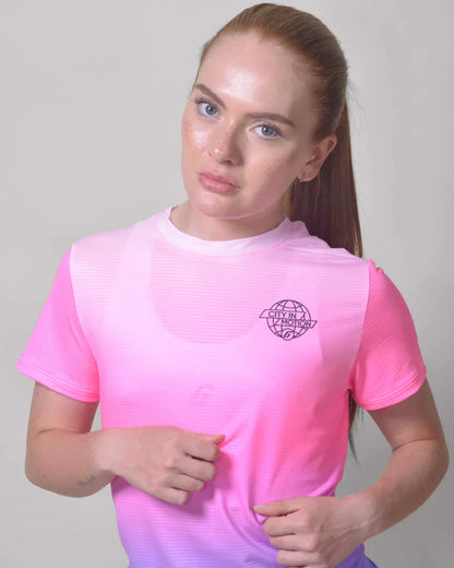 Gavia Pink Lot - Polera de Running Manga corta mujer