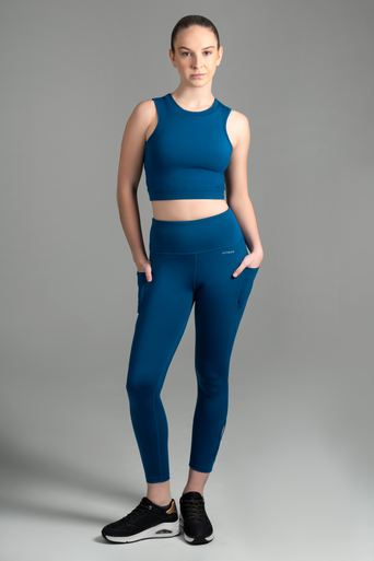 Ultimate Top Sport - Polera deportiva Corta Mujer Oil Blue (Azúl)