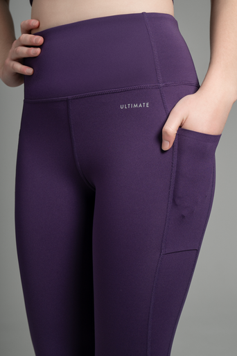 Ultimate Legging 7/8 - Calzas largas de Mujer. Gimnasio o Running. Morado Purple