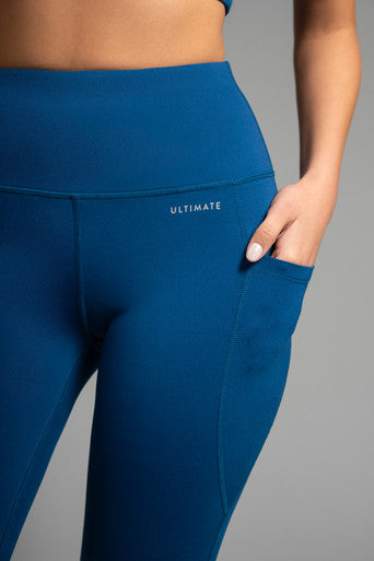 Ultimate Legging 7/8 - Calza larga al tobillo deportiva Mujer(Azul - Blue Opal)