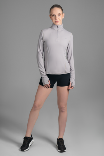 Ultimate Midi Zipper Sport - Polera deportiva manga larga Mujer Cool Gray